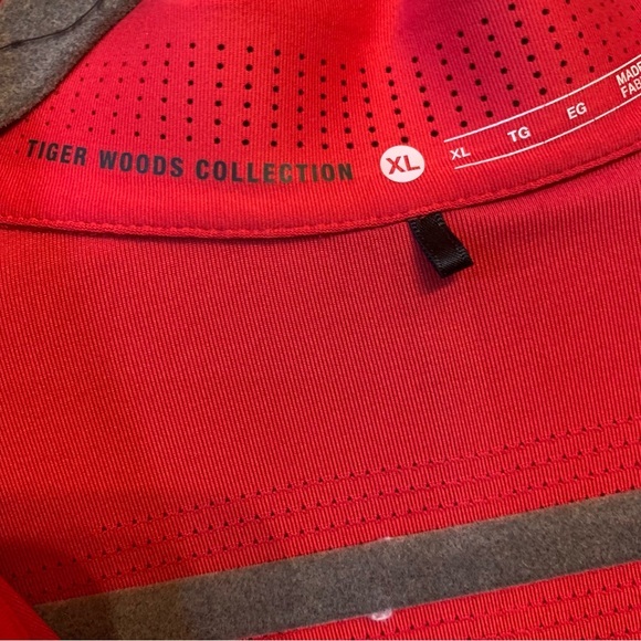 Nike Tiger Woods Collection Dri Fit Red Golf‎ Polo Shirt Mens XL - Picture 6 of 6